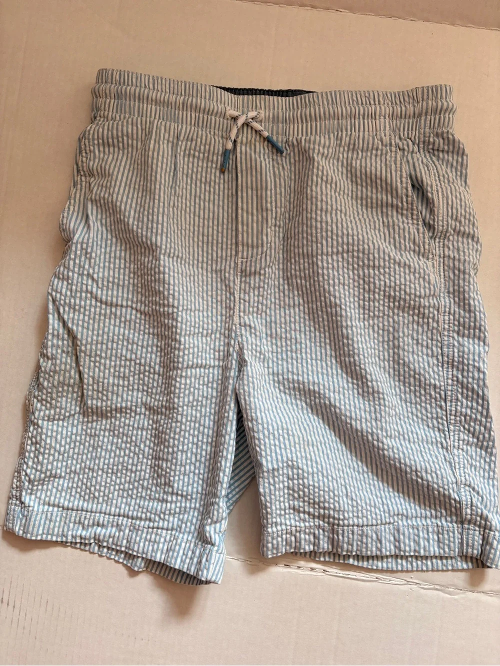 Vineyard Vines Boy’s Blue and White Seersucker shorts